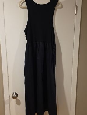 Old Navy Black Sleeveless Mixed Media Tank Maxi Dress